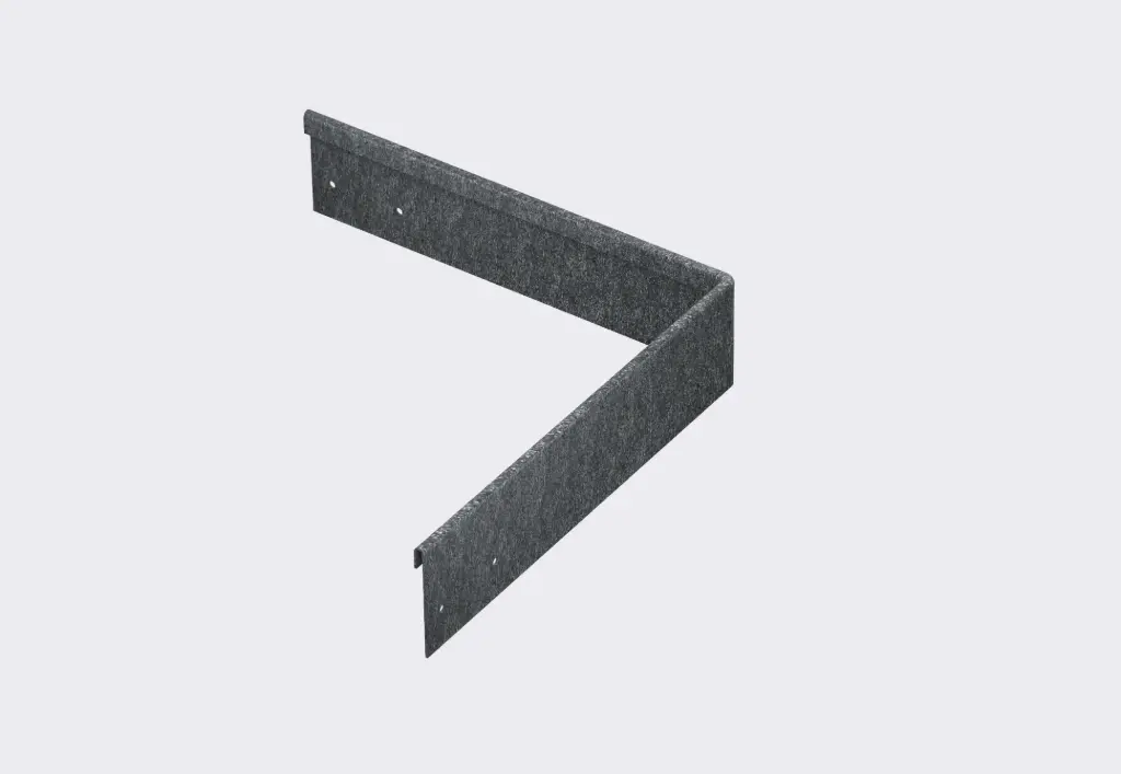 Corner piece 100mm profile 90 degrees 305mm x 305mm Galv Lip Inside (With Connector & 4 x Screws)