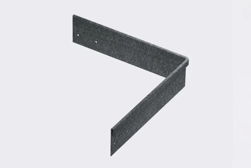 Corner piece 100mm profile 90 degrees 305mm x 305mm Galv Lip Outside 2.0 (With Connector & 4 x Screws)