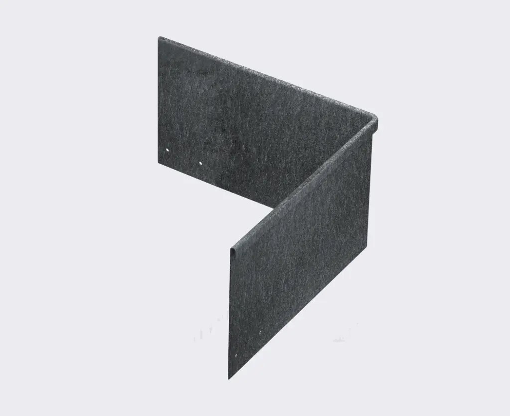 Corner piece 185mm profile 90 degrees 305mm x 305mm Gal Lip Outside 2.0 (With Connector & 4 x Screws)