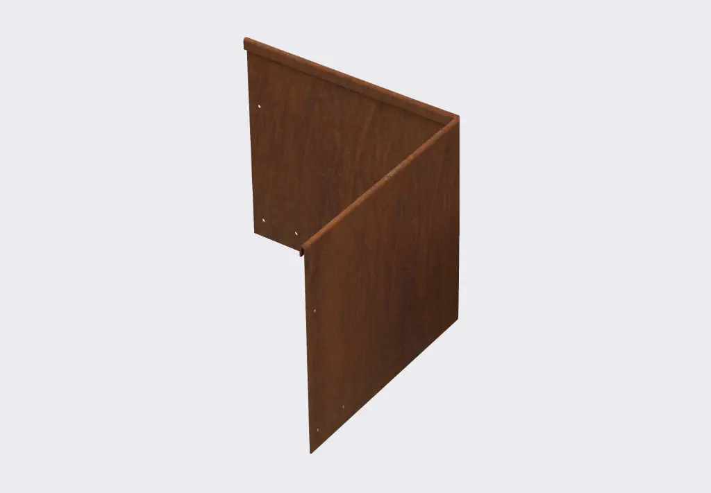 Corner piece 290mm profile 90 degrees 305mm x 305mm Redcor Lip Inside (including Connector, 4 Screws & 2 Rivets)