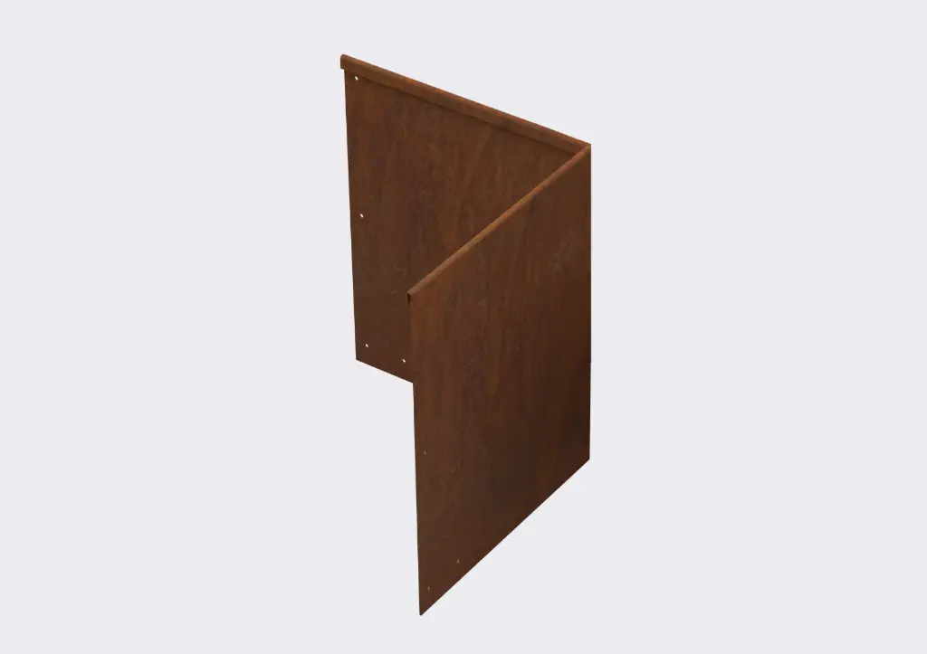 Corner piece 580mm profile 90 degrees 305mm x 305mm Redcor Lip Inside (including Connector, 4 Screws & 6 Rivets)