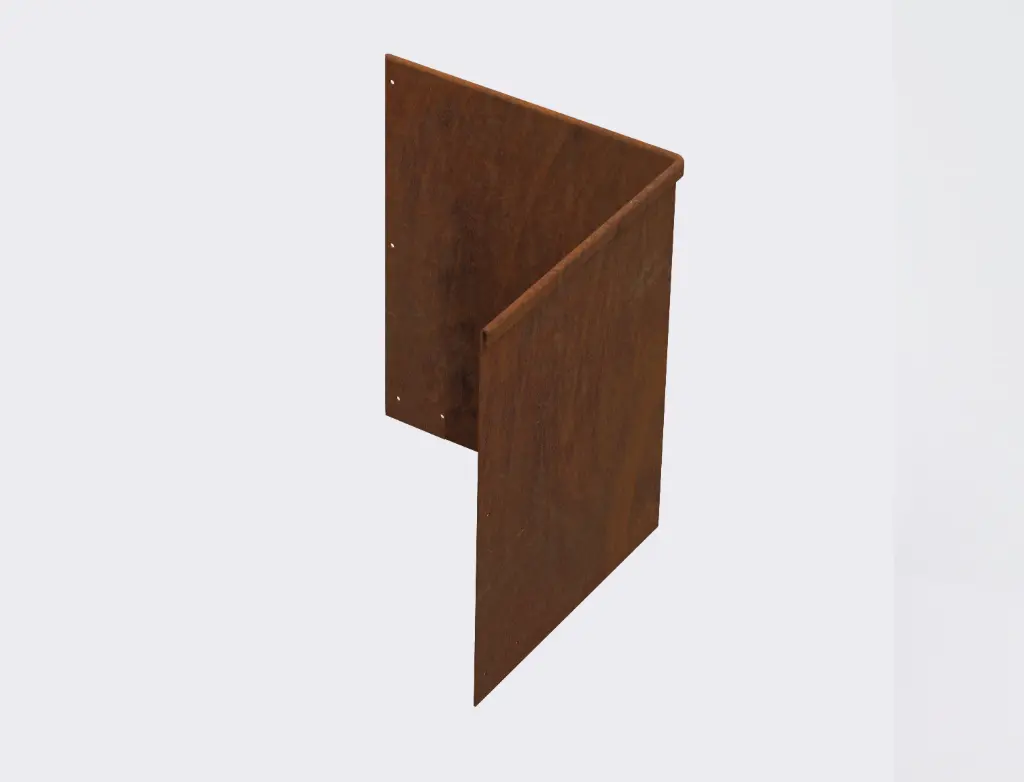 Corner piece 580mm profile 90 degrees 305mm x 305mm Redcor Lip Outside (including Connector, 4 Screws & 6 Rivets)