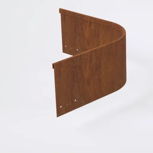 [CNRRC150IN.ROUND] Round corner piece 150mm profile 90 degrees 305mm x 305mm Redcor Lip Inside (With Connector & 4 x Screws)